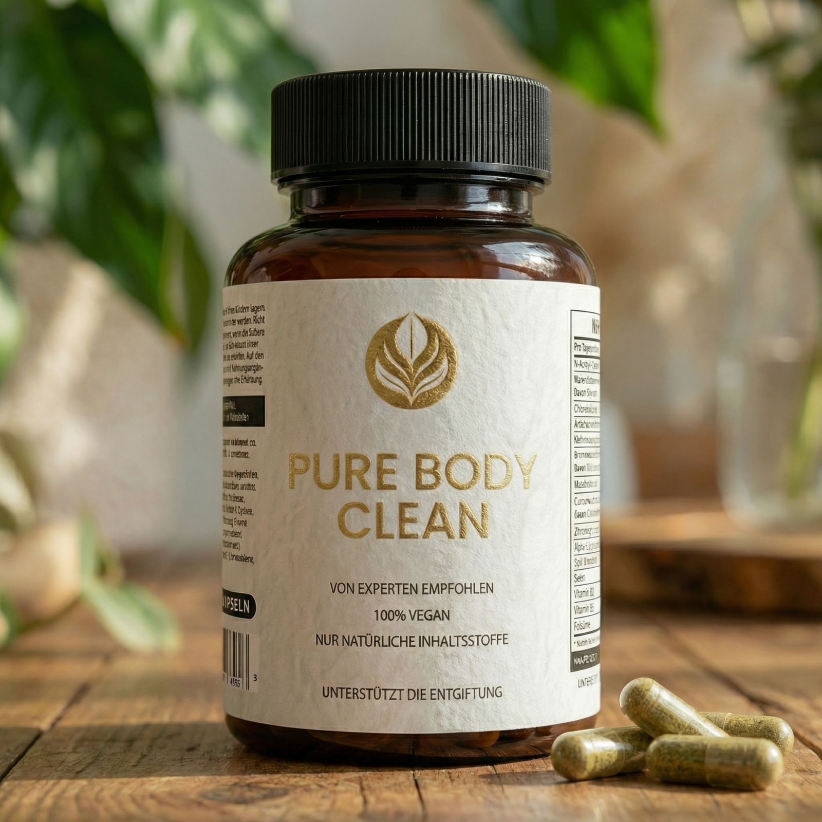 Pure Body Clean, Detailansicht des Etiketts