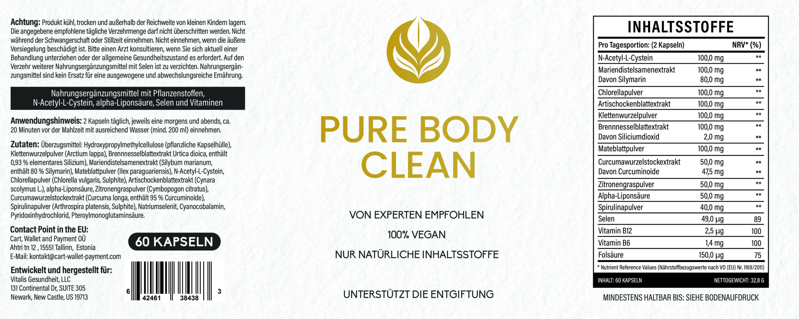Pure Body Clean – Etikett